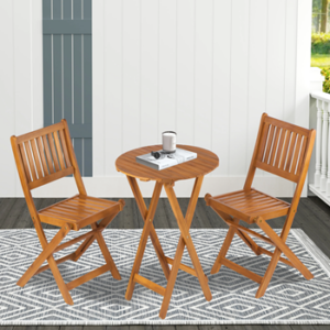Outdoor table with 2 chairs assembly