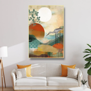 Decor installation (large frame & painting)