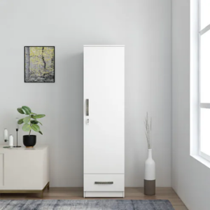 Single door wardrobe assembly