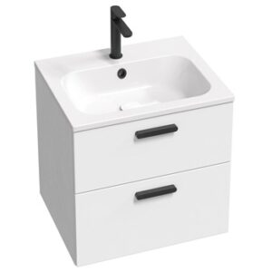 Wash basin cabinet assembly with 2 drawers